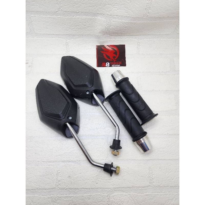 Paket Spion Vario Standar Gagang Chrome + Grip Honda Dan Jalu Stang PCX Besar