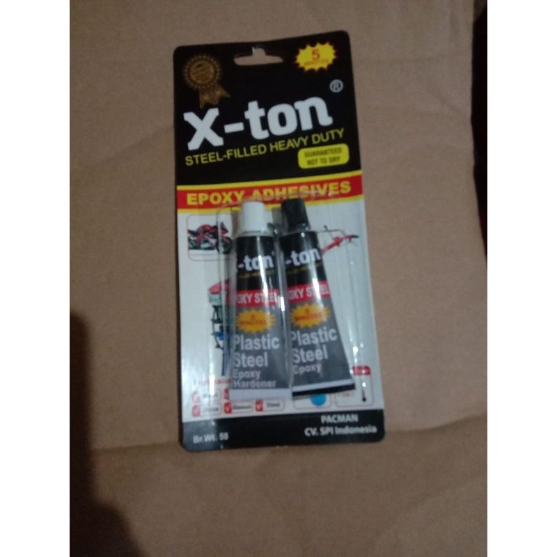 

lem campur x tone BM bukan dextone lem hitam putih plastik steel plastic lem besi barang sesuai foto 54gr