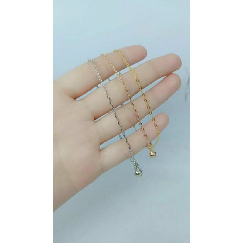 GELANG TANGAN PERAK 925 ASLI LAPIS EMAS/GELANG RANTAI MINI CART*ER+1BEL/GELANG ASLI SILVER/PERHIASAN GELANG SILVER 925