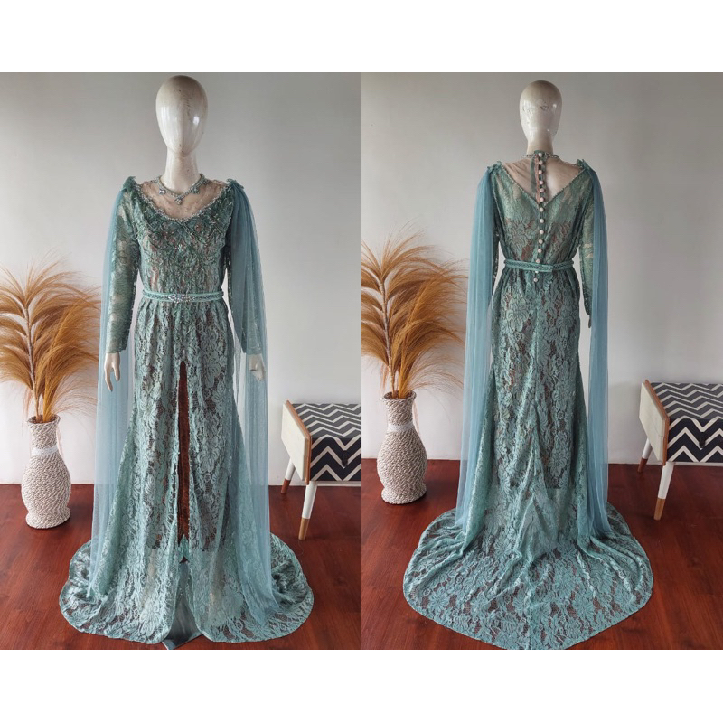 Kebaya hijau wardah/gaun hijau wardah