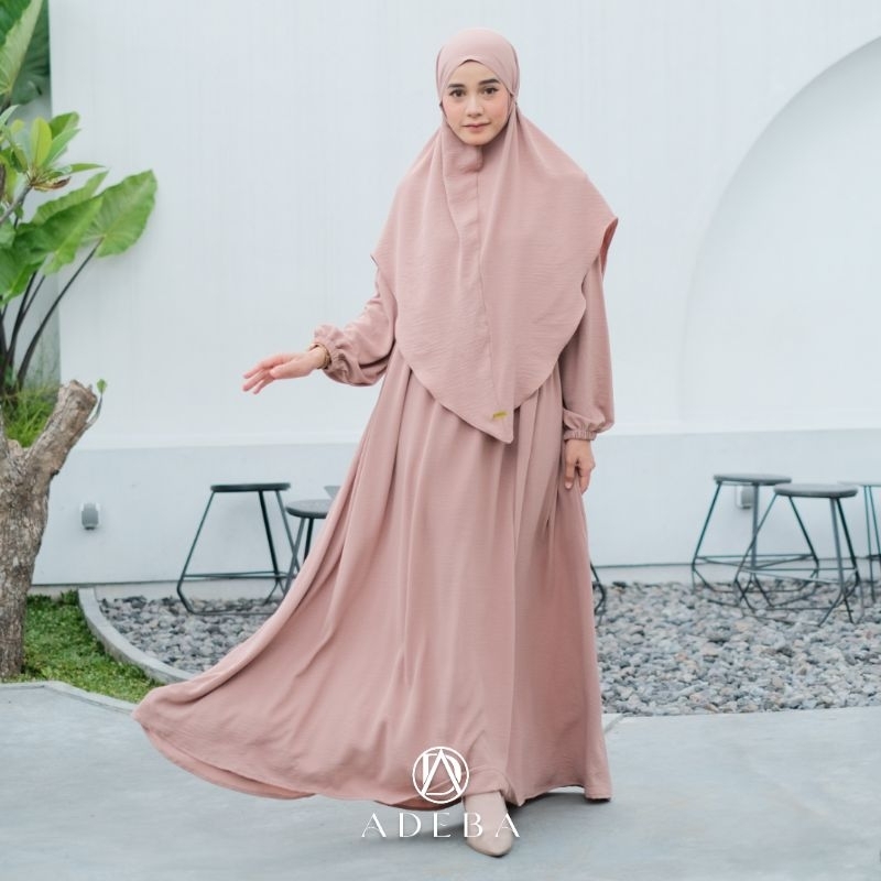 ADEBA - SHAFA SETELAN GAMIS PLUS HIJAB BERGO TALI