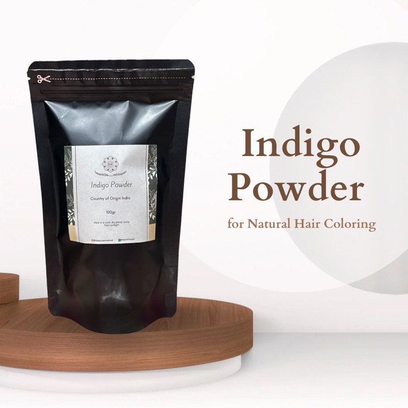 Indigo Powder/Bubuk Indigo/Pewarna Rambut Alami/Pewarna Rambut Uban (100gr)