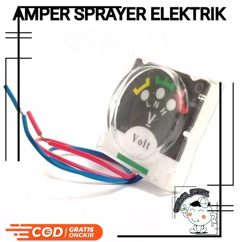 Volt meter ampere meter sprayer elektrik baterai accu aki mode analog
