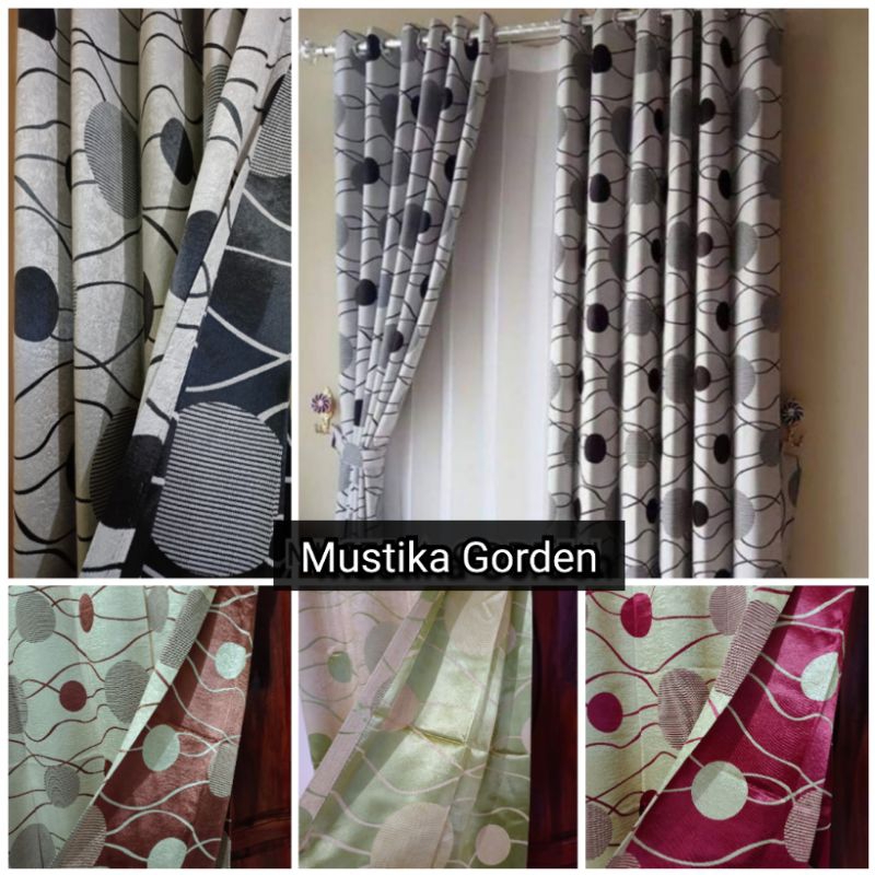Gorden Blackout untuk Tirai Jendela dan Hordeng Pintu Gordyn Kamar Minimalis Gordeng Motif Bolak Bal