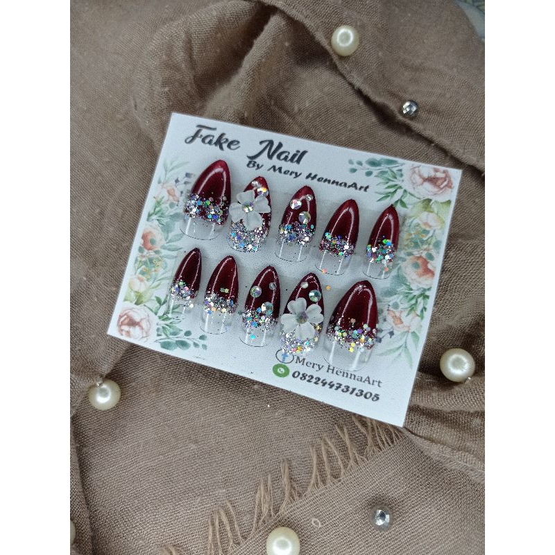 KUKU PALSU MAROON/KUKU PALSU MARON/KUKU PALSU MERAH TUA/KUKU PALSU/NAIL ART/NAIL/AGEN KUKU PALSU/KUK