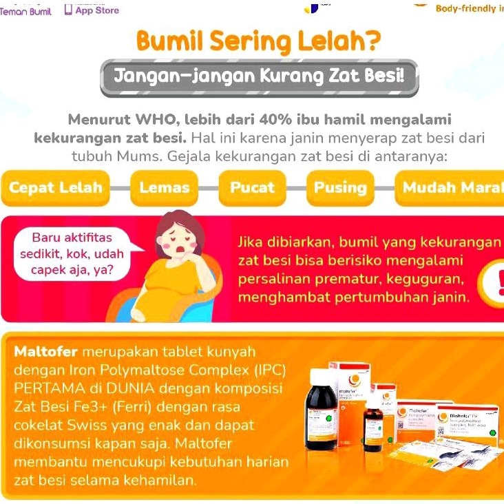 BOX Maltofer FOL Besi dan Folat Tablet Kunyah ibu hamil menyusui