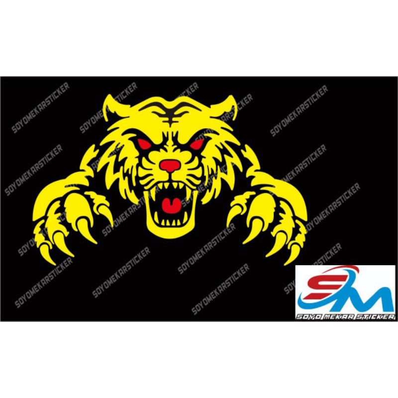 stiker macan sticker cutting kap mobil depan