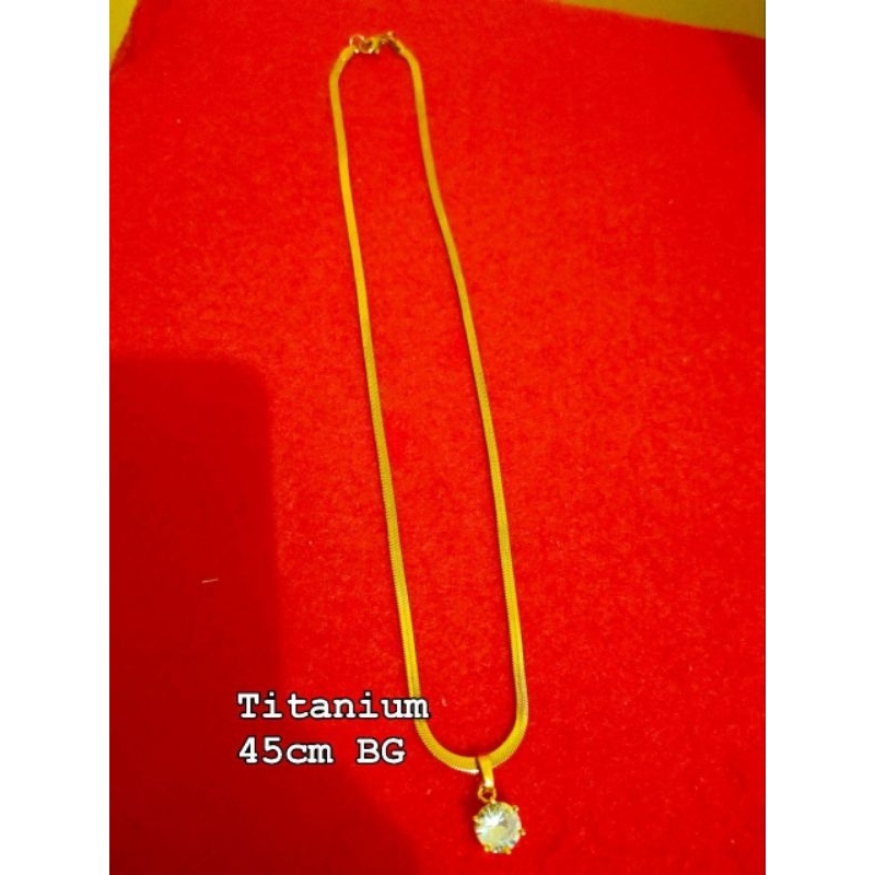 kalung titanium belut gepeng liontin deasy kait udang awet tahunan