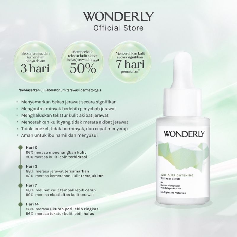 WONDERLY Face Serum 15 mL | Advance Brightening Serum - Serum Pencerah Dark Spot / Acne &amp; Brightening - Serum Jerawat