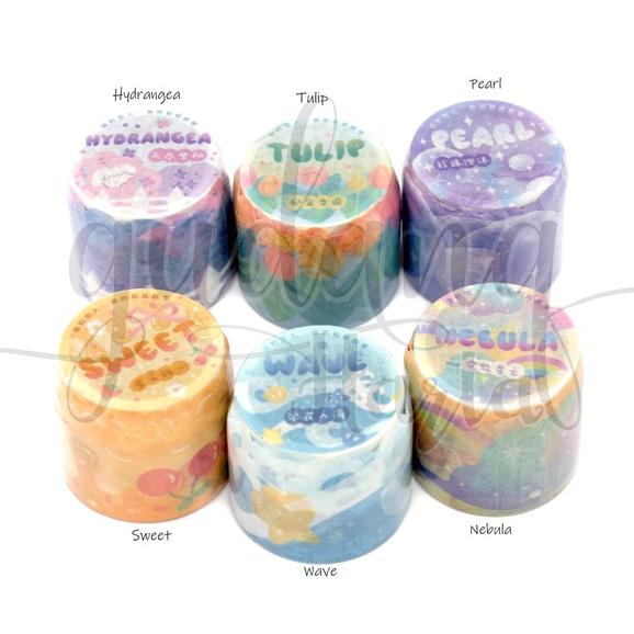 Masking Tape Bentuk Magical Pastel Solasi Motif Warna Polos GH 314027