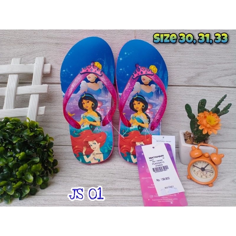 Sandal anak frozen hellokitty mickey mouse size 30-35 / sandal jepit anak perempuan karakter anak pe