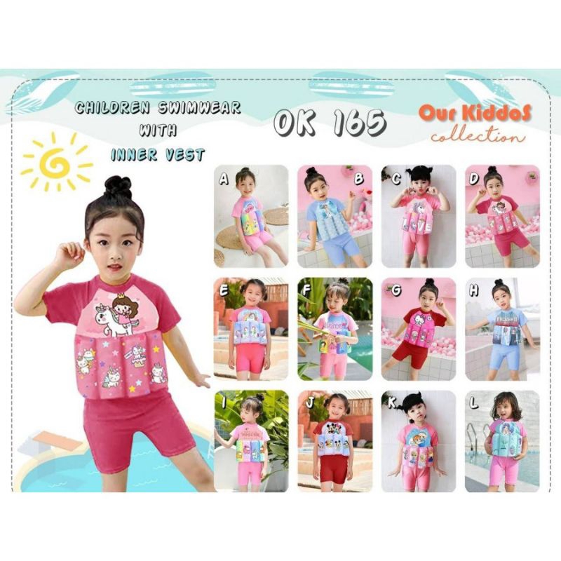 BJ363-CEWEK BAJU RENANG PELAMPUNG ANAK BALITA SWIM WEAR SET BAJU PELAMPUNG RENANG