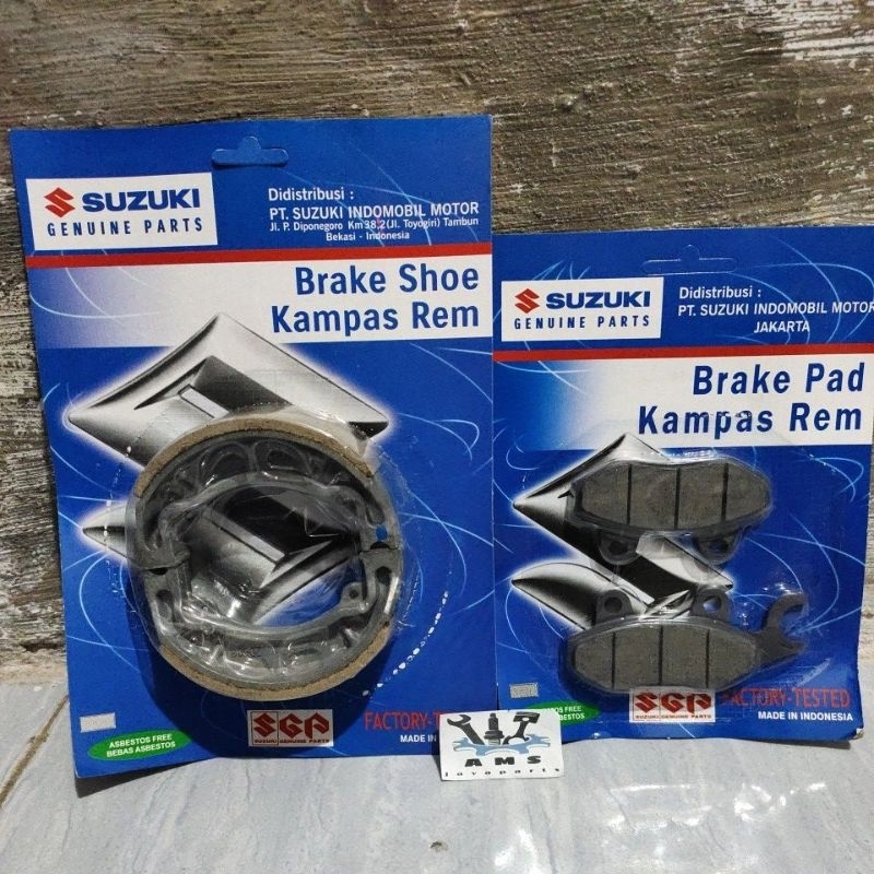 Paket Kampas Rem Depan Belakang Tromol Suzuki Smash Shogun SGP