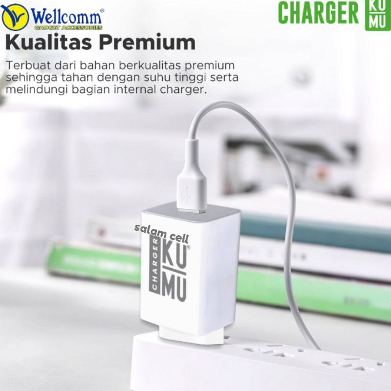 Charger Wellcomm KuMu 15W Smart Charging Original Garansi