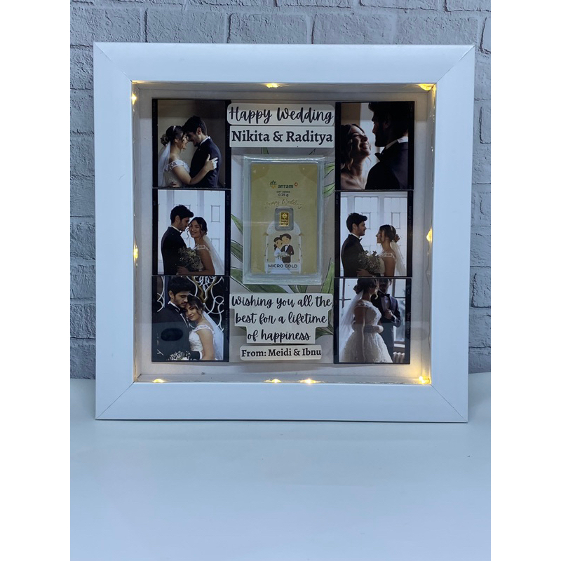 Custom Frame Pop Up 3D + 6 Photo + 1 LM Wedding gift Kado Pernikahan kado bayi baby born gift kado a