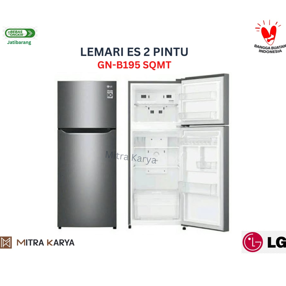 Kulkas LG Inverter 2 Pintu 195SQMT No Frost Garansi 10TH (KHUSUS INDRAMAYU)