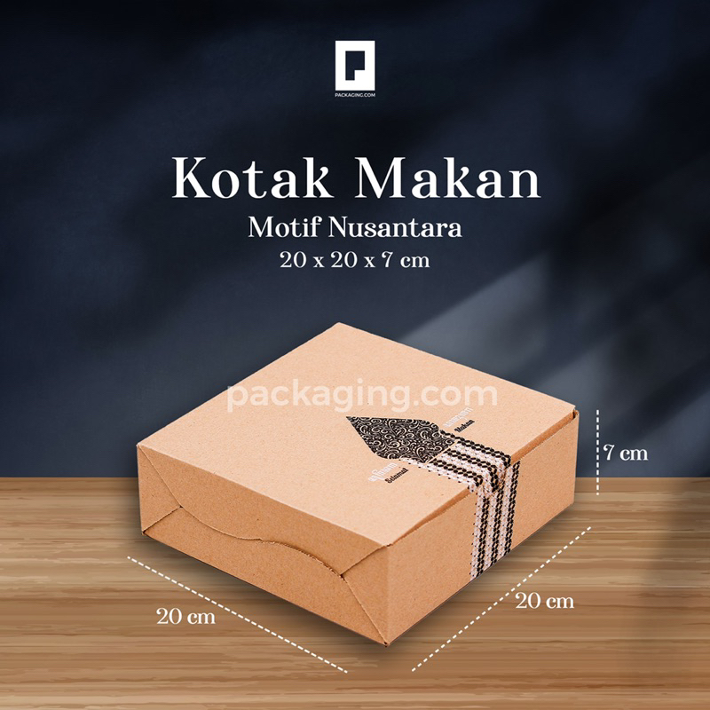 Box Nasi Motif NUSANTARA/Box Nasi uk.20x20x7/Kardus kue/Box Kue/Kardus nasi/Tempat nasi/Kardus Catri