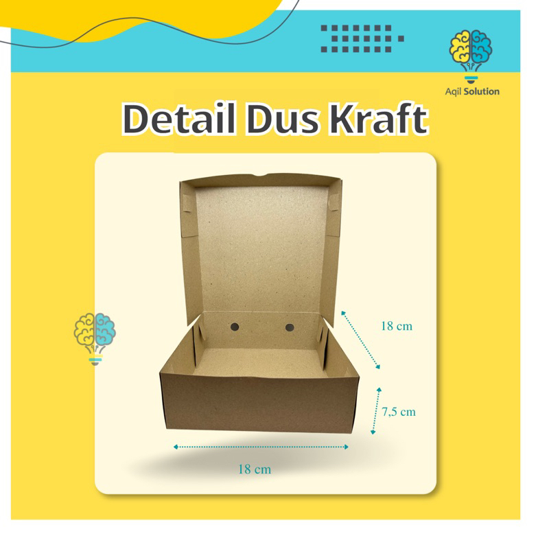 (18x18x7,5cm) Box Catering, Dus Craft, kardus Laminasi kraft coklat / Box Kue