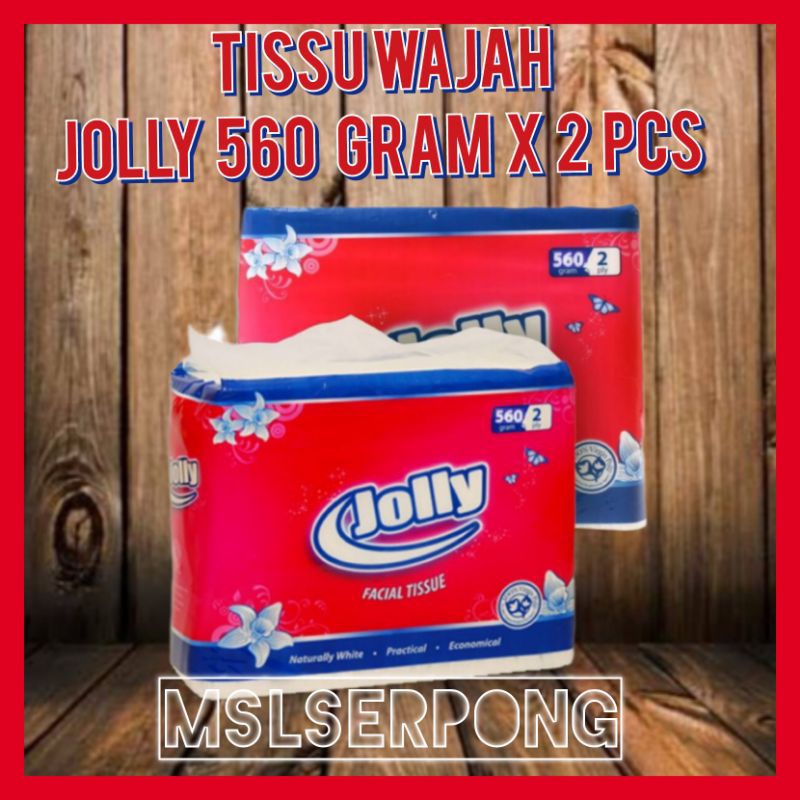 TISSU WAJAH JOLLY 560 SHEET X 2 PCS / FACIAL TISSU / TISSUE