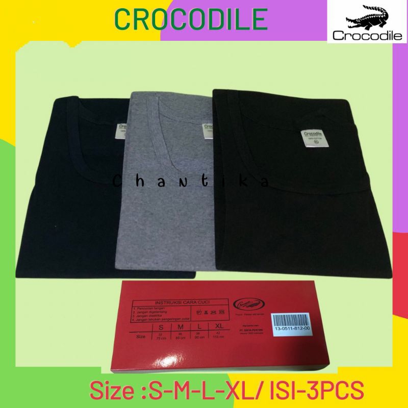 CROCODILE Singlet tanktop pria 511-812 Random Warnanya ( 3pcs in 1pack)