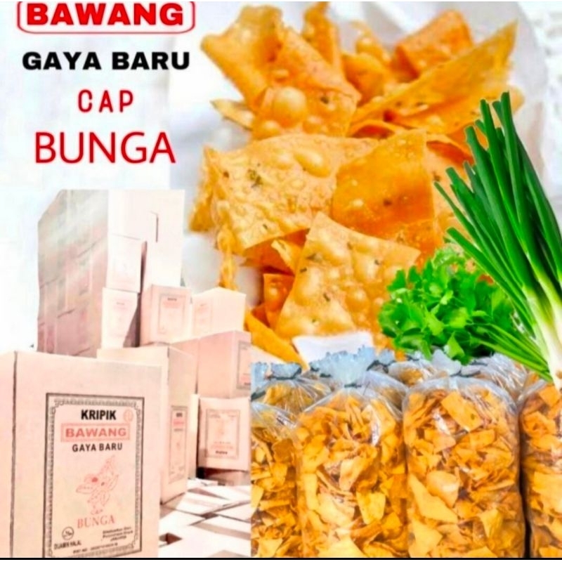 

KERIPIK BAWANG CAP BUNGA RENYAH GURIH FRESH BARU DI BUAT KEMASAN 1 KG BERAT KOTOR SUDAH DENGAN KARDUS