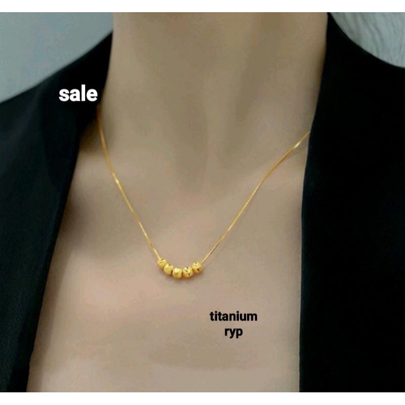 Kalung titanium koleksi NBC.MEDAN yg F hanya Gold  kode 01 , awet,tahan lama