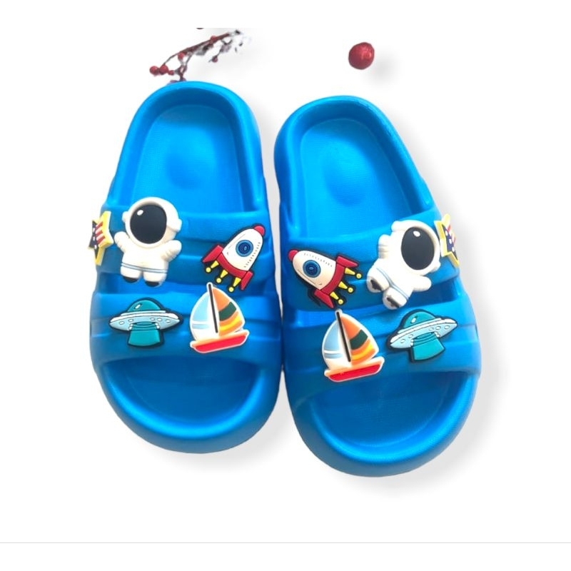 Sandal Anak Cowok Astronot Import Sandal Selop Ban Dua Anak Laki laki Kekinian Viral Sandal Anak Cowok jibbitz Astronot Terbaru