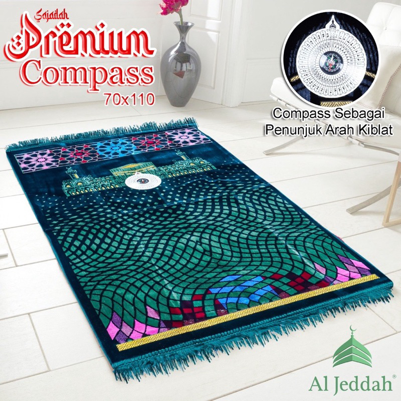 Sajadah Turkey Premium + Compass AL-JEDDAH / Sejadah Turki Kompas AL JEDDAH ORIGINAL