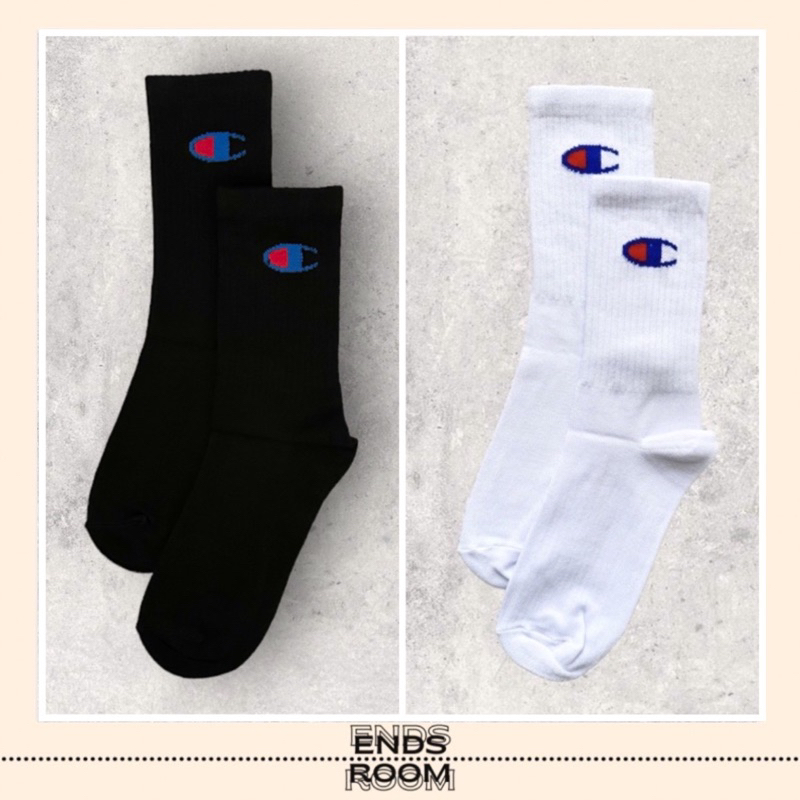 KAOS KAKI PANJANG MOTIF CHAMPION HITAM PUTIH