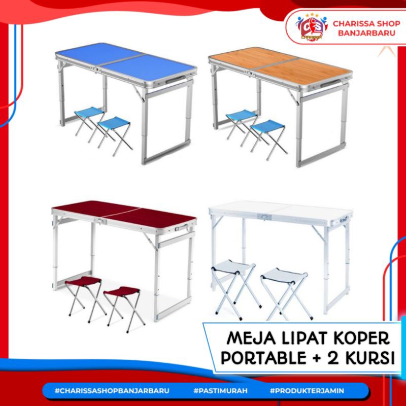 Meja lipat portable | Meja Lipat Koper HPL / Meja Lipat Praktis Serbaguna / Meja Lipat Koper Portabl