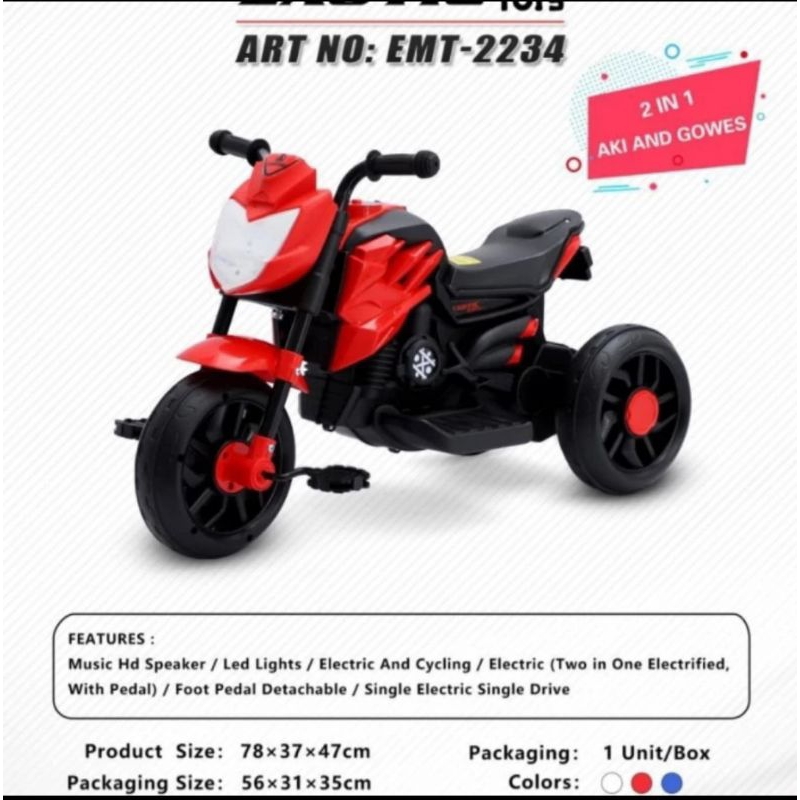 Mainan Motor Aki Anak dan Goes Exotic EMT-2234