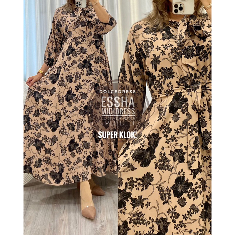 Daster Arab Dolce ESSHA Midi Rayon Dress Bumil Busui nyaman