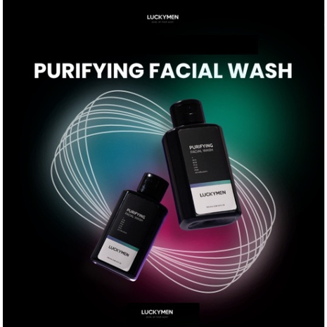 LUCKYMEN Purifying Facial Wash -  - Sabun Cuci Muka Untuk Kulit Jerawat Kontrol Minyak Berlebih Anti Bakteri Dengan Acne Busters seperti Glycine Soja [BPOM]  mengandung juga AHA, BHA, PHA, LHA, dan PGA
