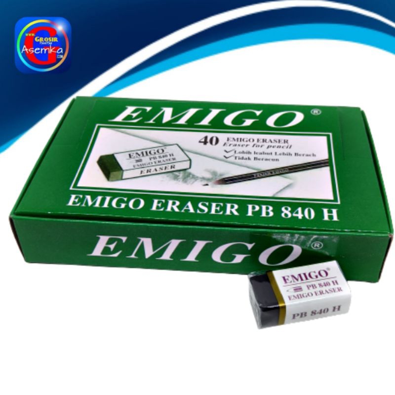 Eraser Penghapus Pensil Merk Emigo isi 40pcs