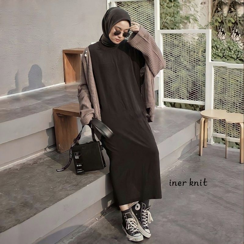 INER DRESS LONG KNIT TERBARU