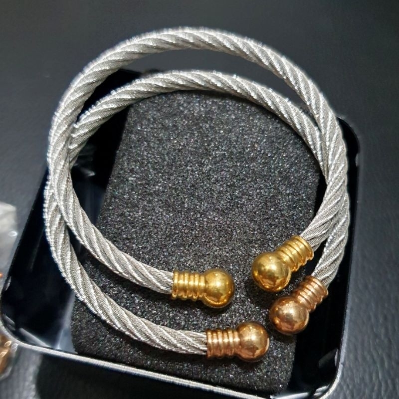 Gelang Titanium asli Gold Premium Quality Anti karat Bracelet Stainless Steel ori Gt-0293