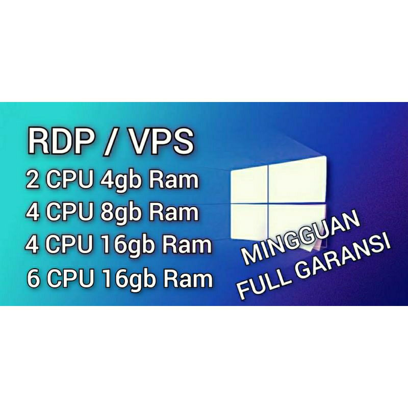 RDP VPS Mingguan full Garansi