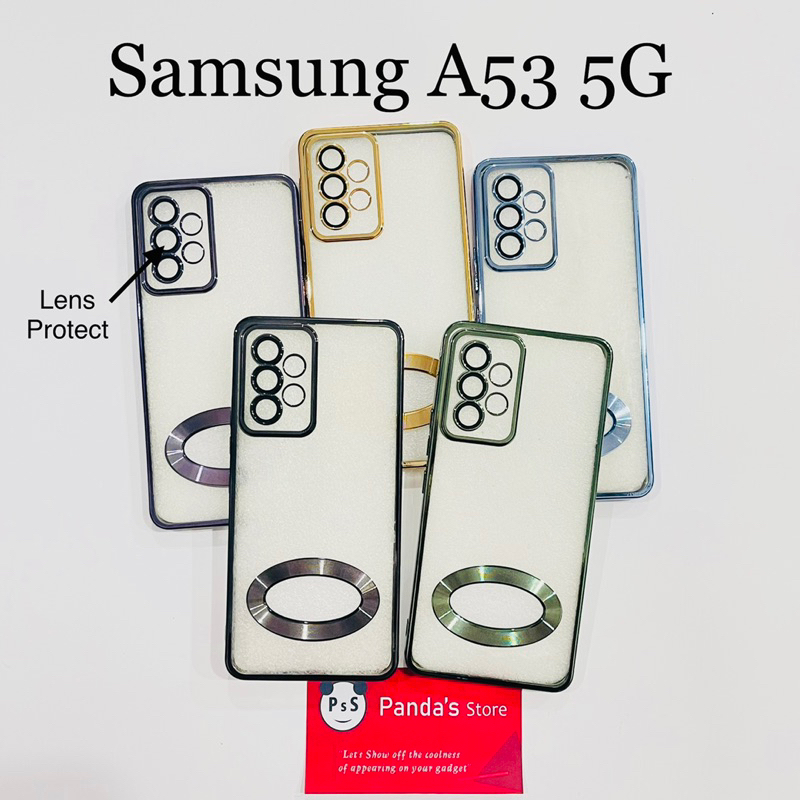 Softcase Samsung A53 5G Lens Protector Circle Chrome Logo Clear Case