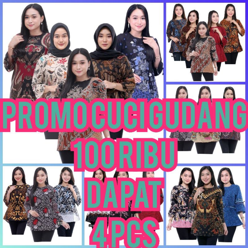 BAJU BATIK WANITA MODERN MONALISA GENES M,L,XL asli PEKALONGAN