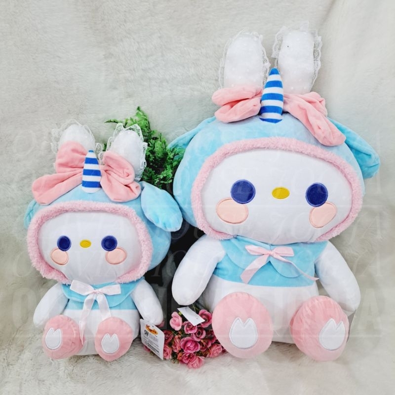 Boneka My Melody Kostum Tanduk Garis Boneka My Melody Kelinci Boneka My Melody