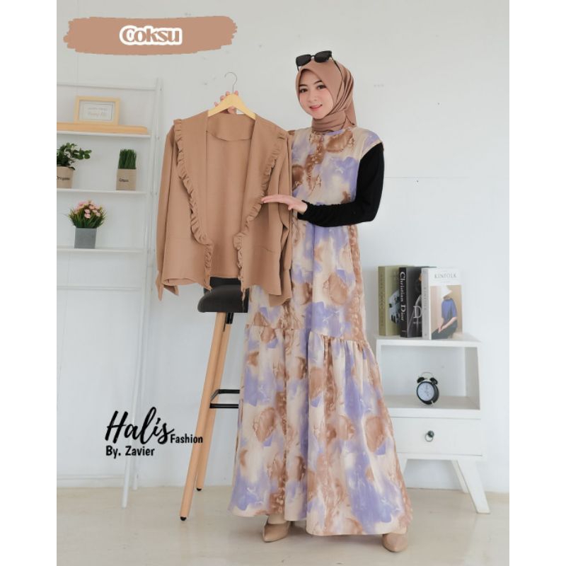 HALIS ORI//One Set Inner Outer Crinkle Premium //ONE SET OUTER OOTD