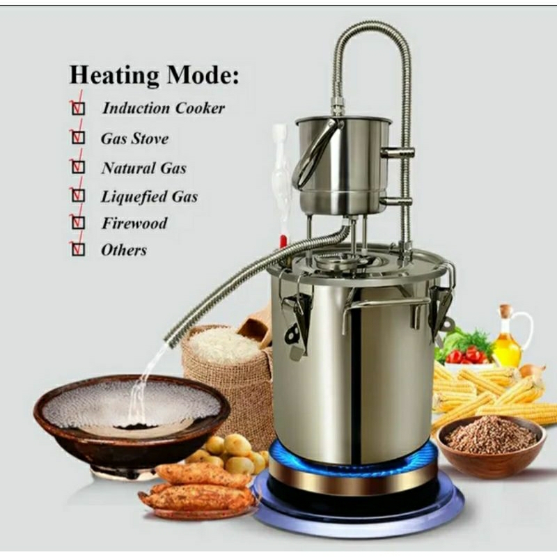 destilasi set penyulingan / alat penyulingan minyak atsiri destilasi 12L, 22L, 33L, 50L harga terjan