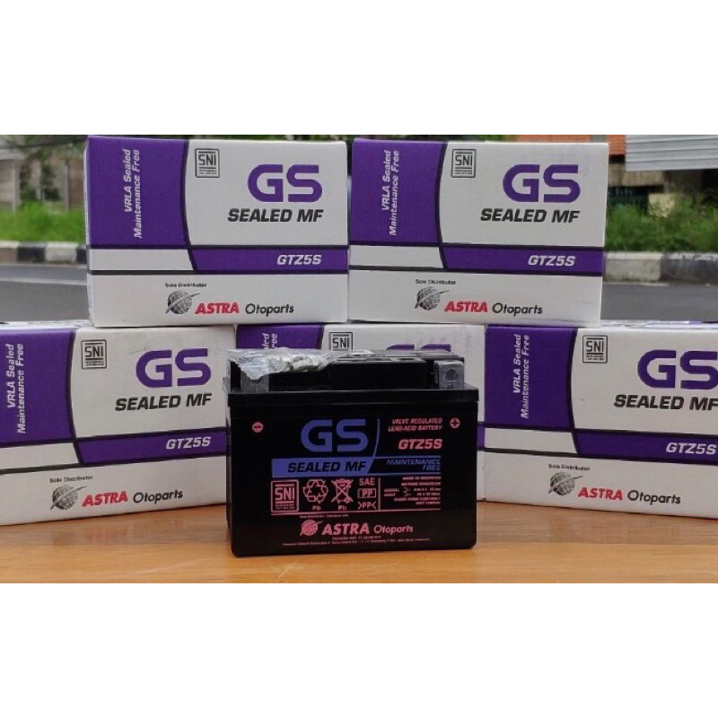 ORIGINAL GS ASTRA GTZ5S AKI MOTOR HONDA BEAT FI BEAT ESP BEAT KARBU BEAT STREET 12V GS ASTRA