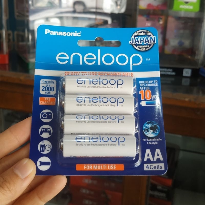 Battery rechargeble Panasonic Eneloop original AA-baterai eneloop AA isi ulang-4CELLS