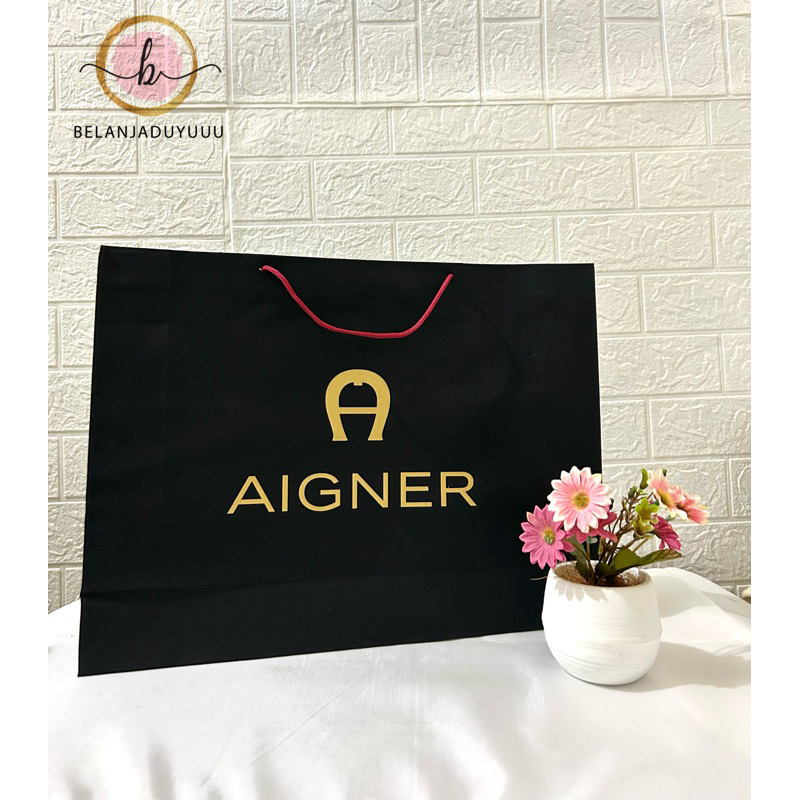 Paper Bag Aigner Hitam ( Ready Stock Jakarta )