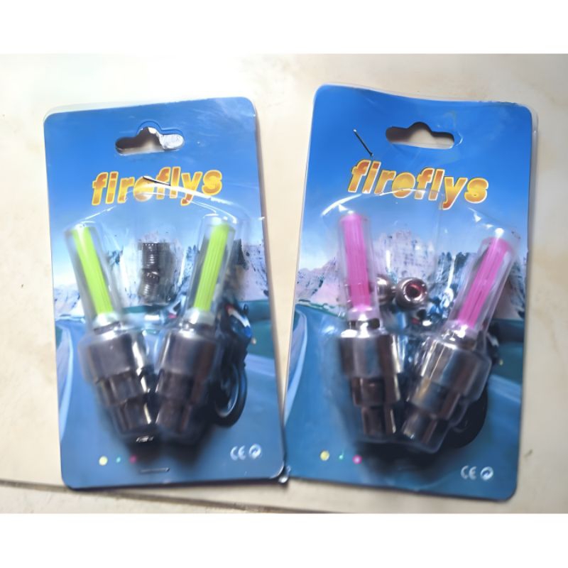 Tutup Pentil Ban LED Motor Sepeda Mobil Sensor Gerak (SATU SET 2 PCS)