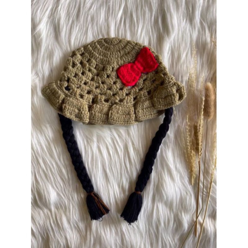 TOPI KUPLUK WIG ANAK BAYI RENDA KEPANG RAMBUT