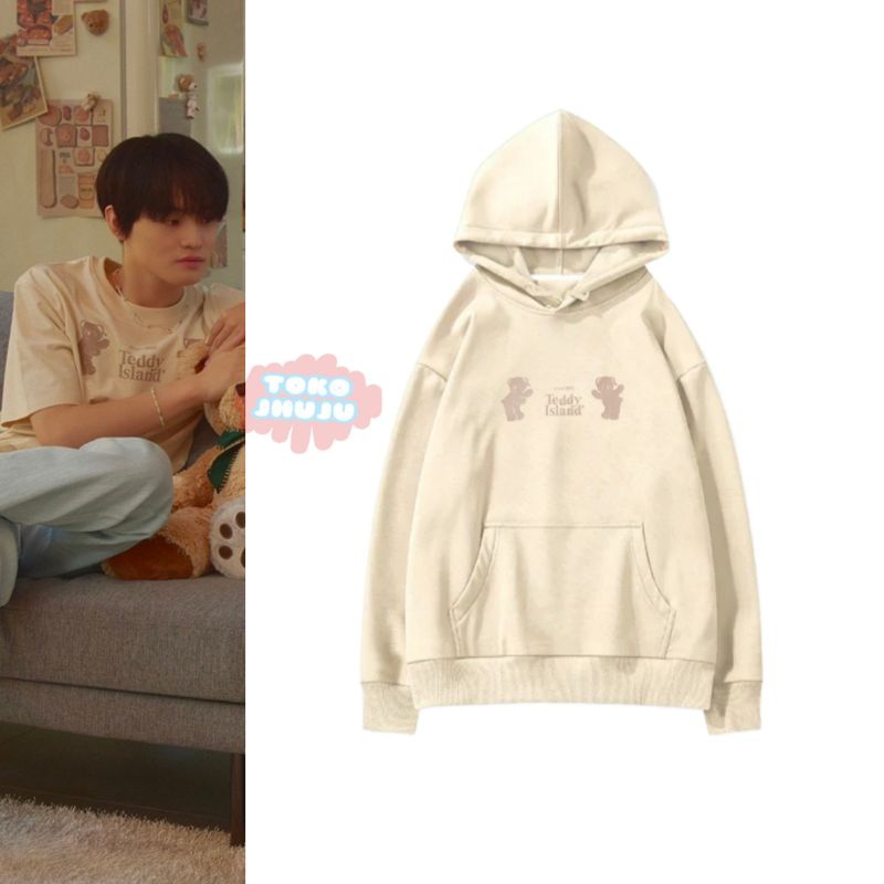 (versi) Hoodie Chenle NCT Dream X Tedy Bear Kembar Cream