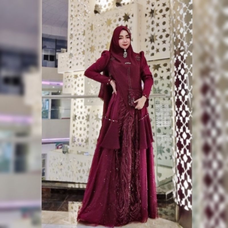 [FAESTA SYARI] GAMIS SYARI TERLARIS / DRESS BROKAT ORIGINAL " JAAMISE SET " By Faesta Syari