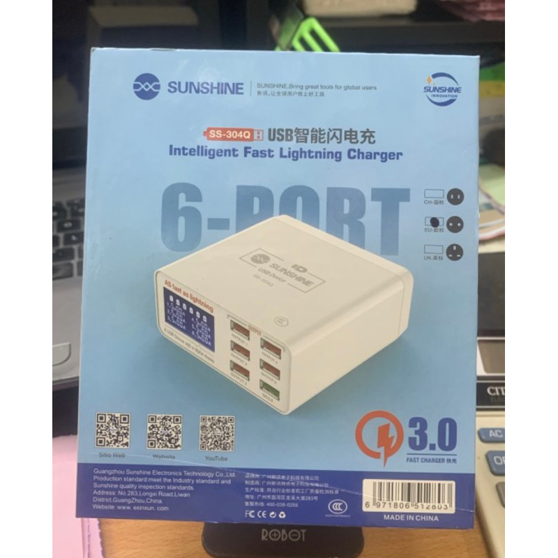 Super Fast Usb Charger Sunshine SS 304D 6 Port 6 Output 6A, RELIFE 304P 6 PORT